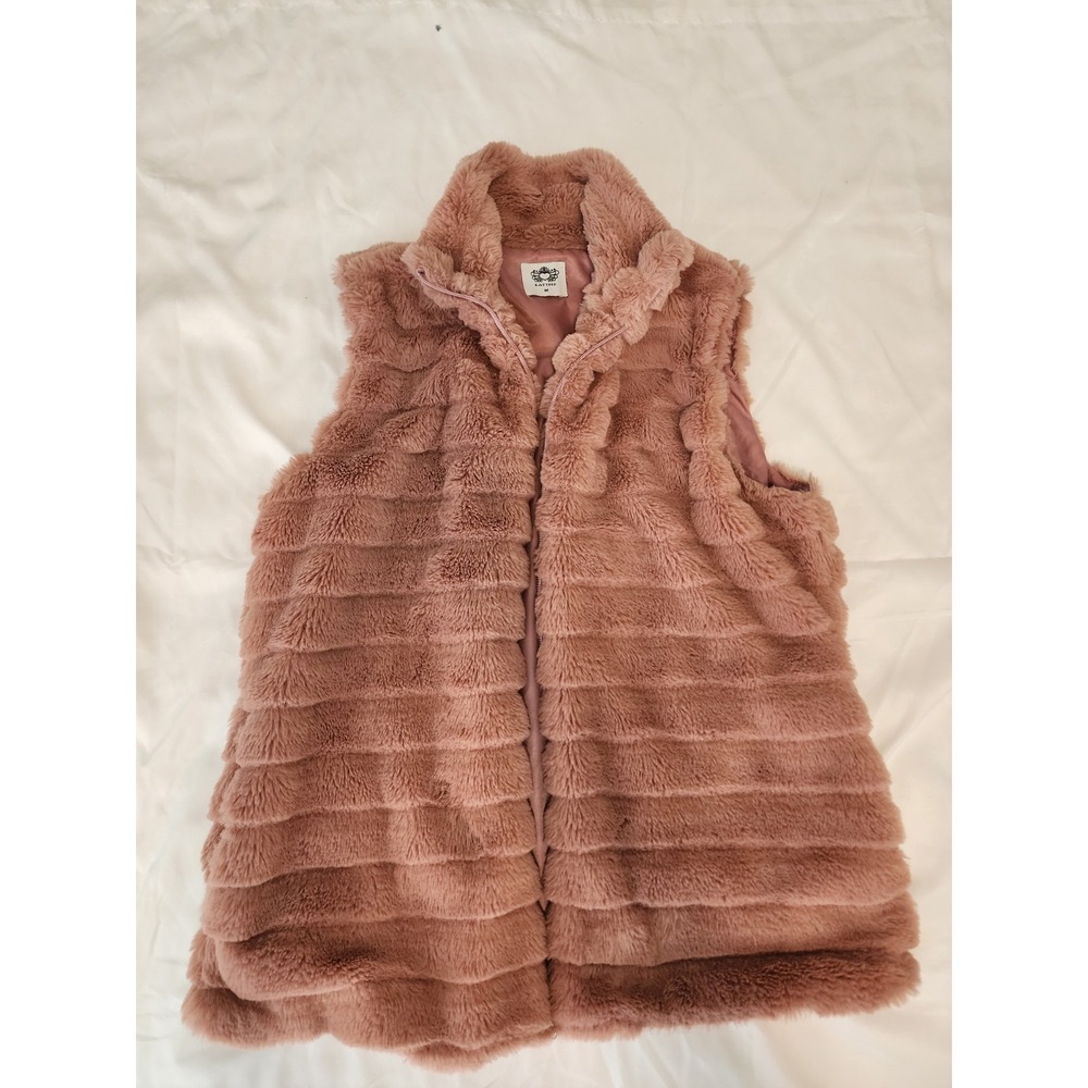 Katydid Vest‎ Faux Fur Women's M Front Zip Soft. Dusty Rose.